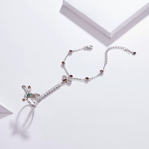 💎NEW💎PLATINUM PLATED FINGER BRACELET - Picture 4 of 7